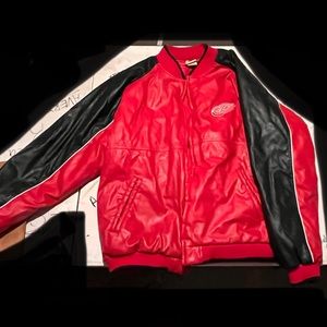 Vintage Detroit Red Wings Black and Red Bomber Flight Jacket